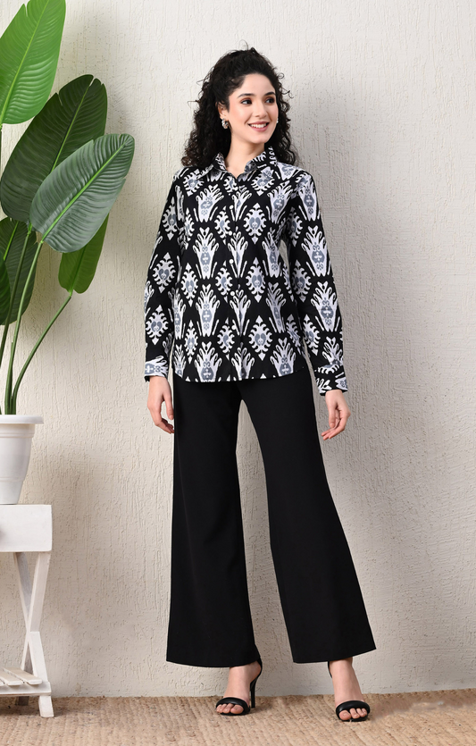 Women Standard Slim Fit Floral Opaque Printed Casual Shirt